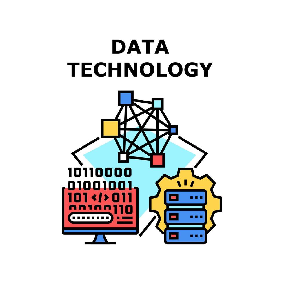 Data Technology icon vector illustration