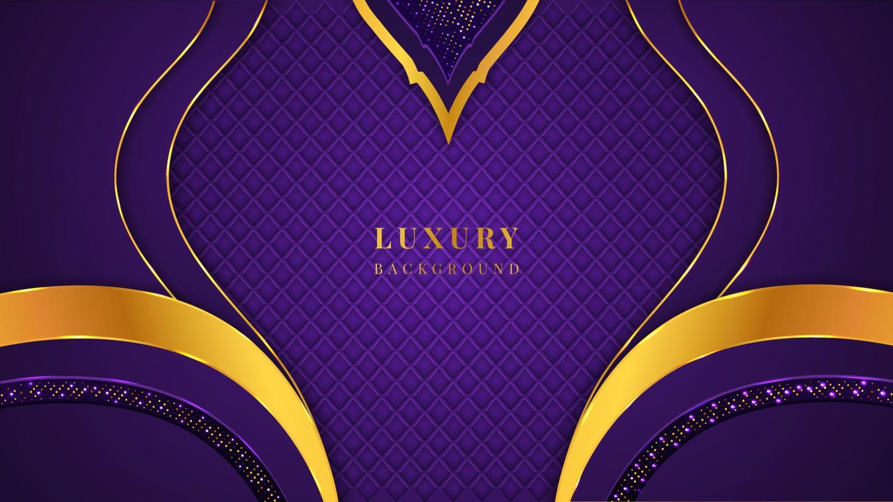 Luxury Background with violet and golden shapes glitters lights patterns and shadow on a beautiful violet background vector