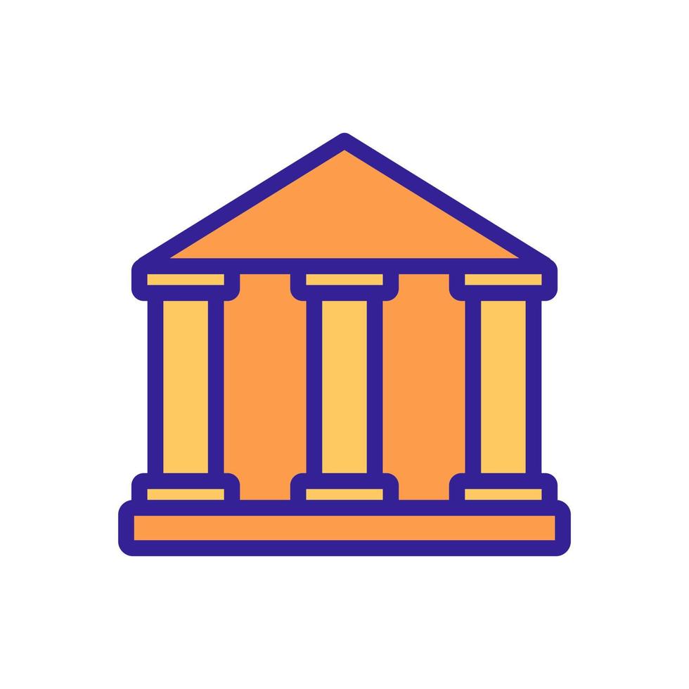 pillared temple icon vector outline illustration
