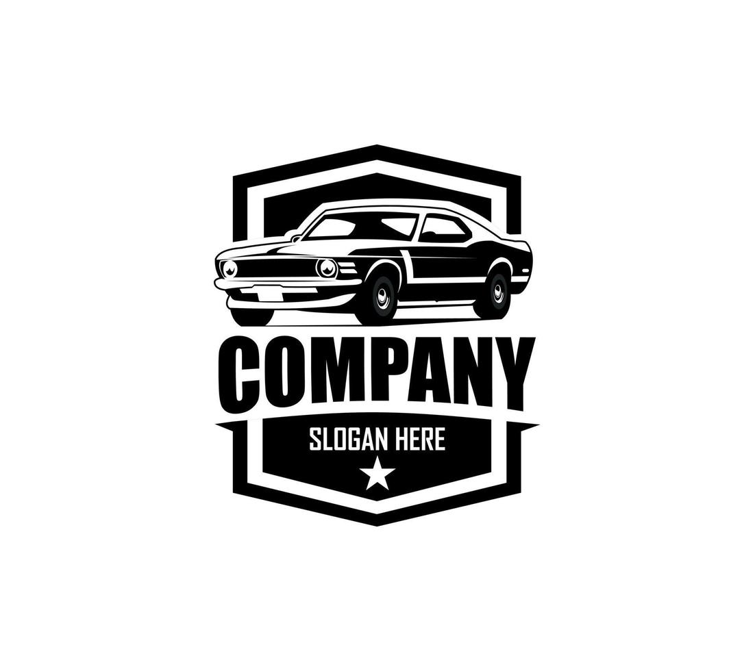 Muscle car logo - vector illustration, emblem design on white background