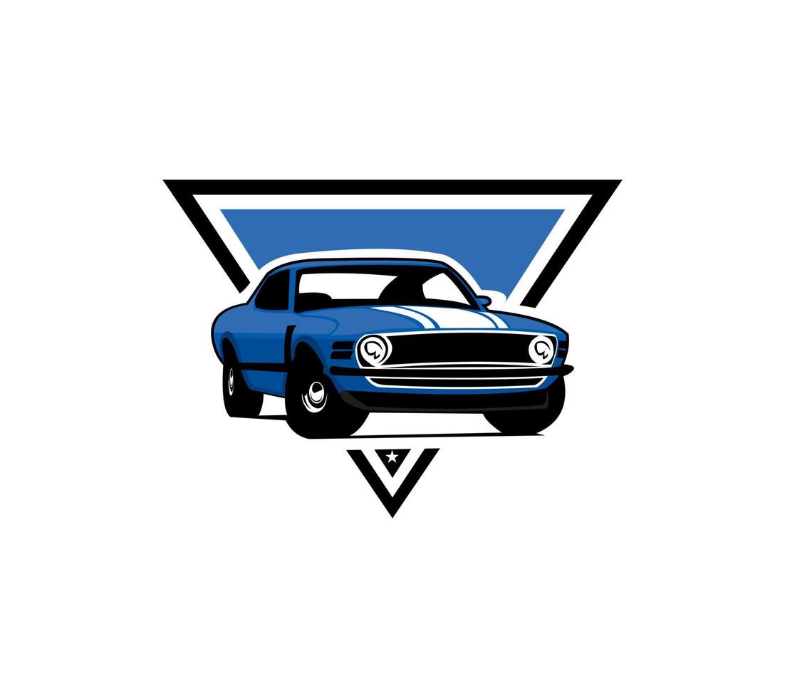 vector del logotipo de la silueta del coche muscular aislado. concepto de insignia de emblema