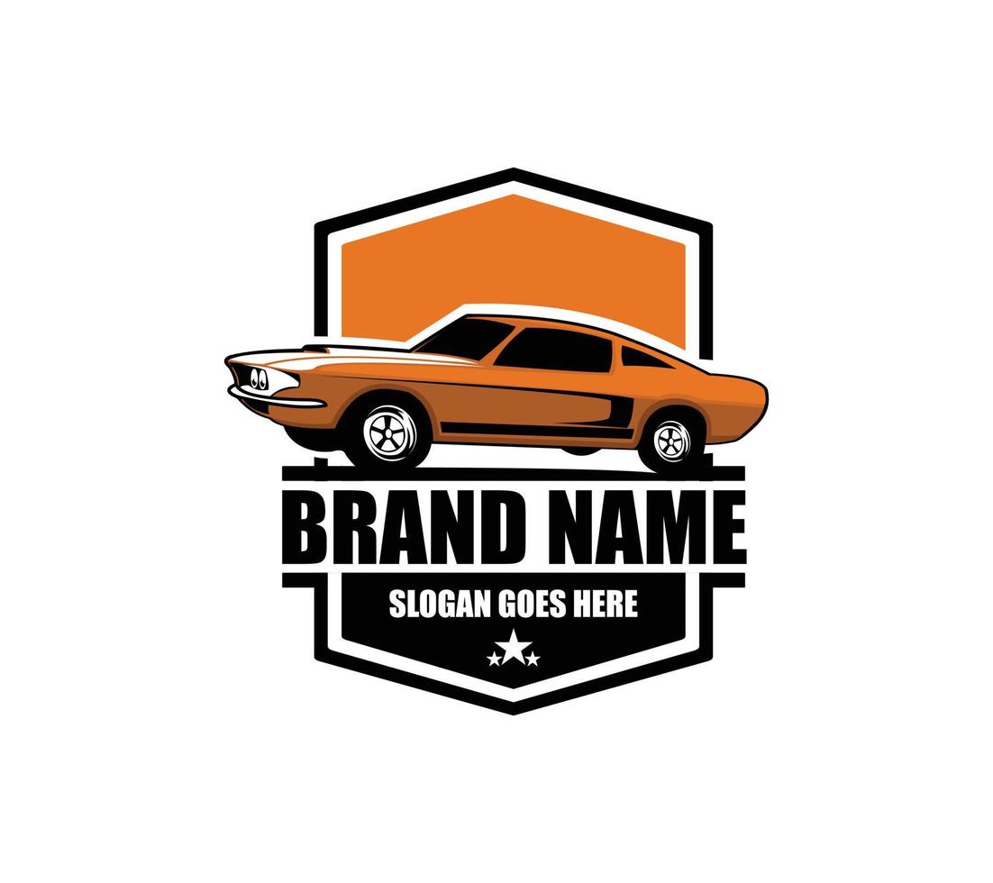 Muscle car logo - vector illustration, emblem design on white background