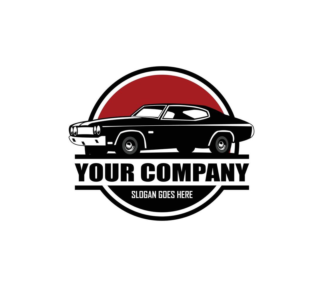 Muscle car logo - vector illustration, emblem design on white background