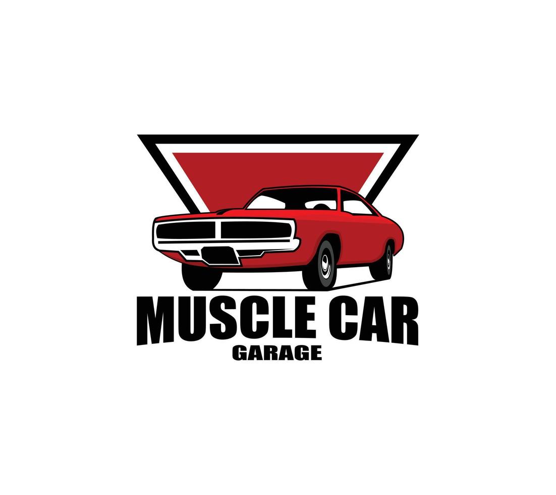 logotipo de muscle car - insignia de emblema elegantemente aislada vector