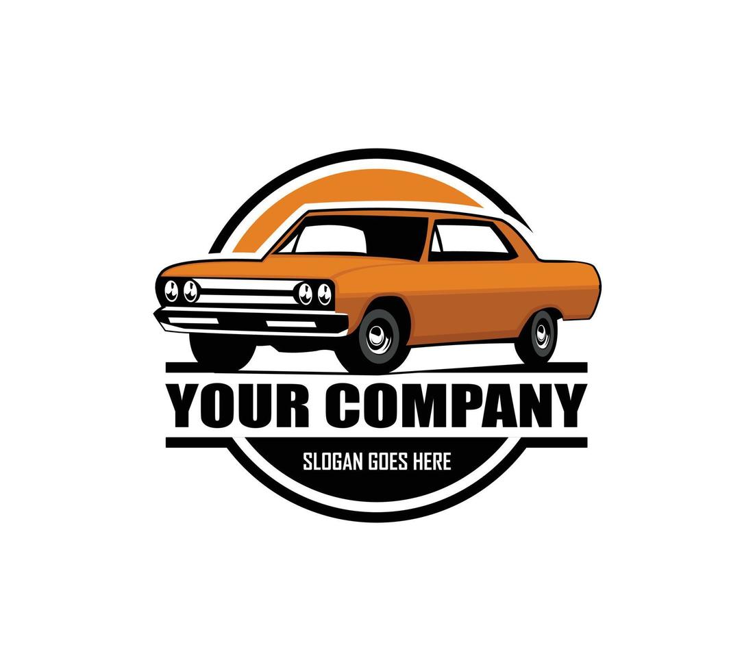 Muscle car logo - vector illustration, emblem design on white background