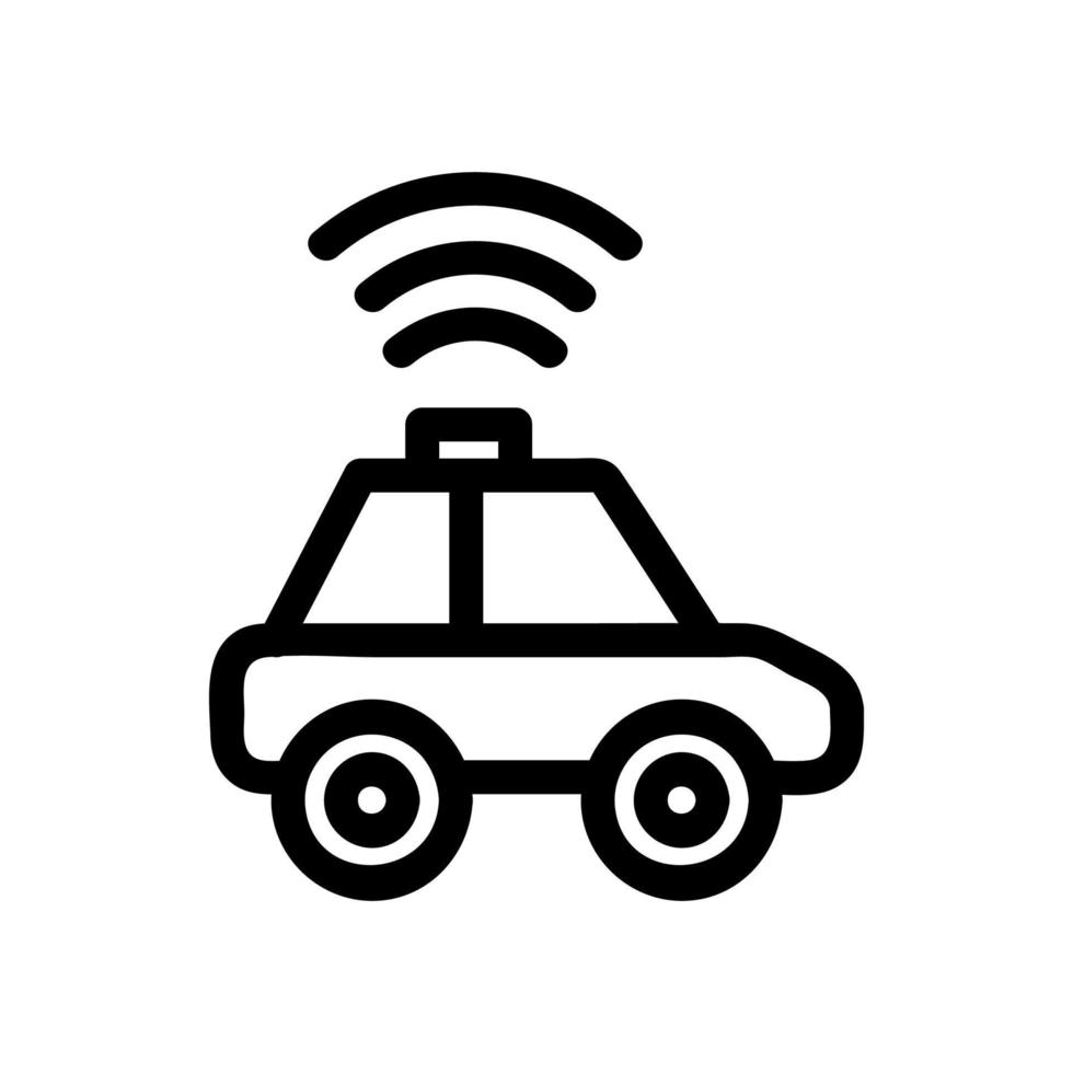 Taxi driverless horse vector. Isolated contour symbol illustration vector