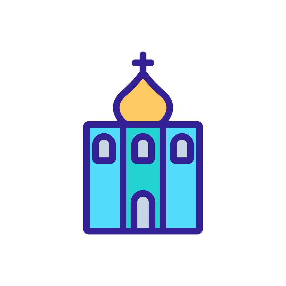 ilustración de contorno de vector de icono de templo cristiano