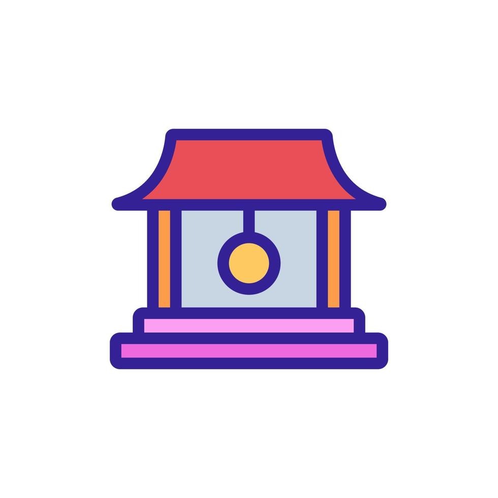 temple bell icon vector outline illustration