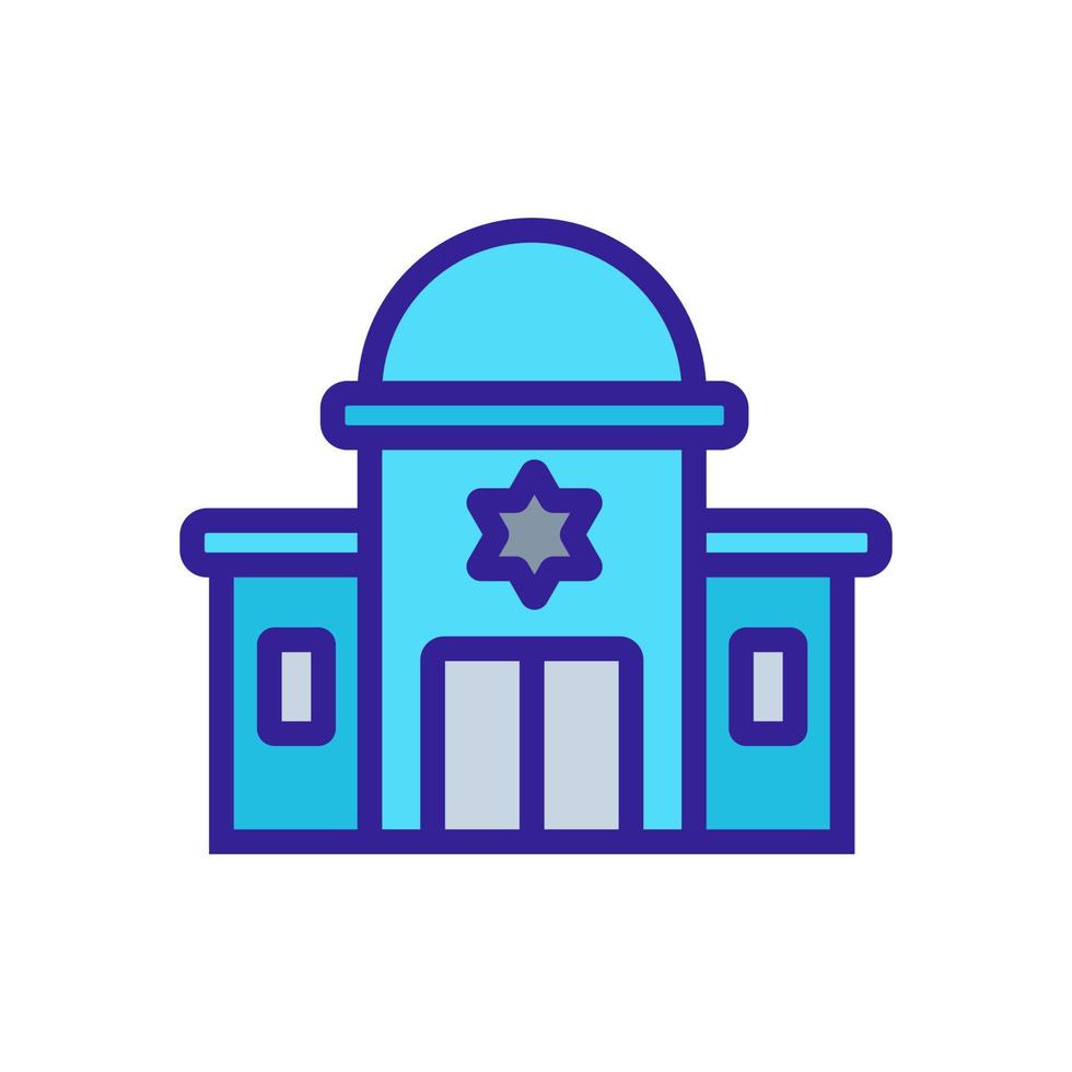 sacred synagogue with towers icon vector outline illustration