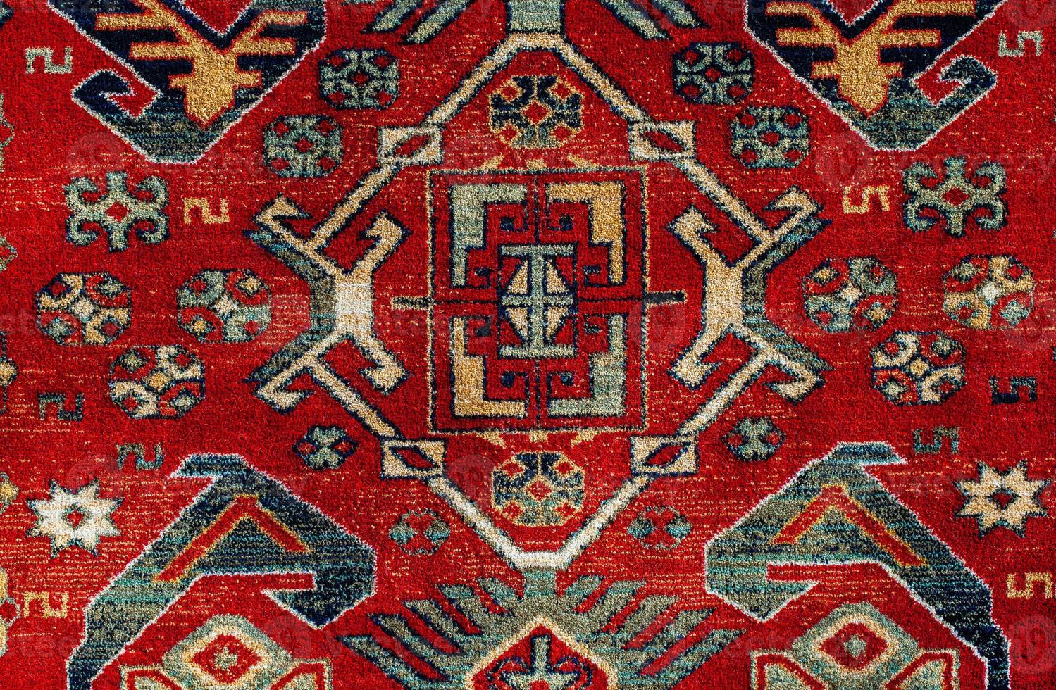 Romanian folk seamless pattern ornaments. Romanian traditional embroidery. Ethnic texture design. Traditional carpet design. Carpet ornaments. Rustic carpet design photo