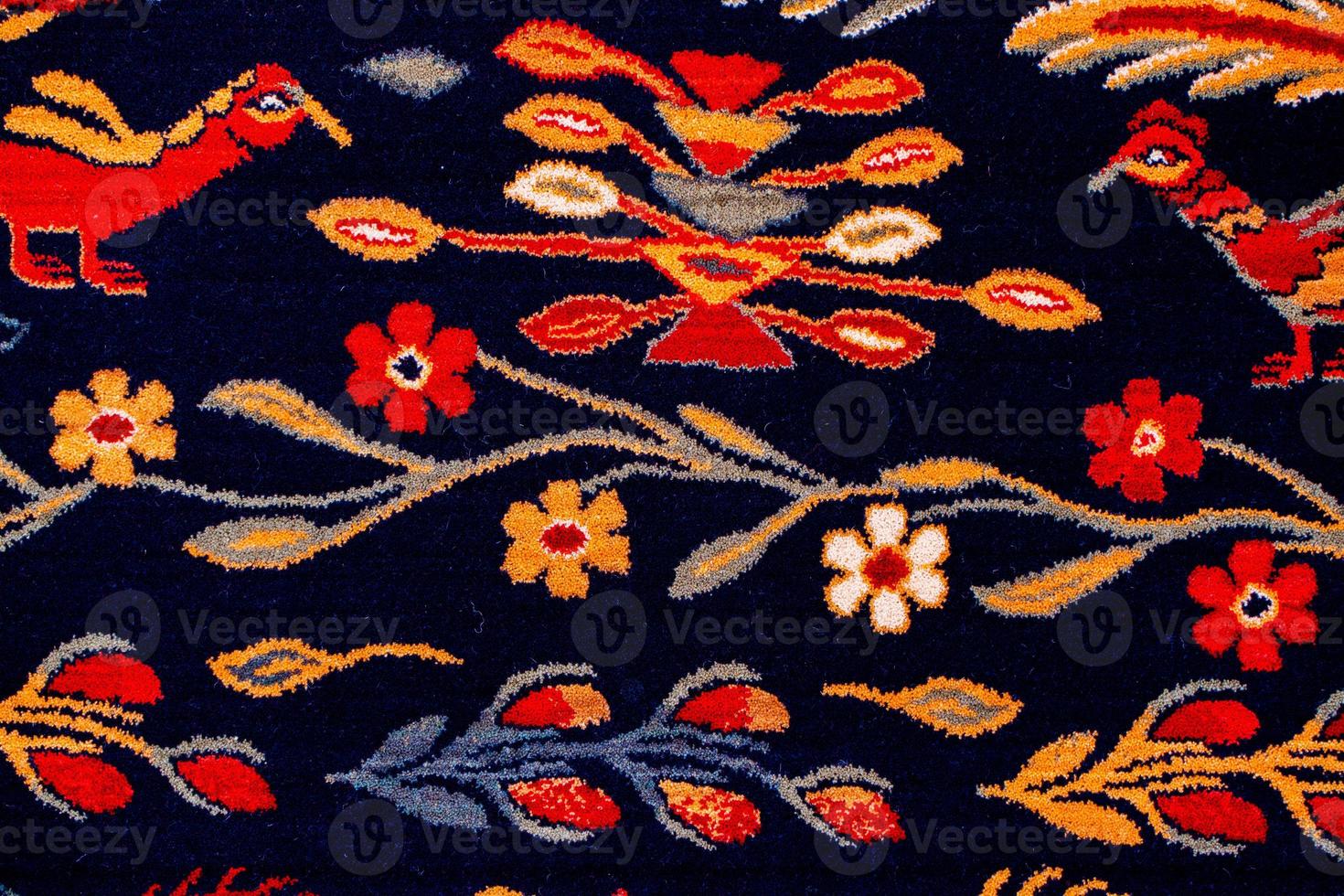 Romanian folk seamless pattern ornaments. Romanian traditional embroidery. Ethnic texture design. Traditional carpet design. Carpet ornaments. Rustic carpet design photo