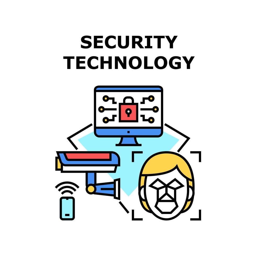 ilustración de vector de icono de tecnología de seguridad