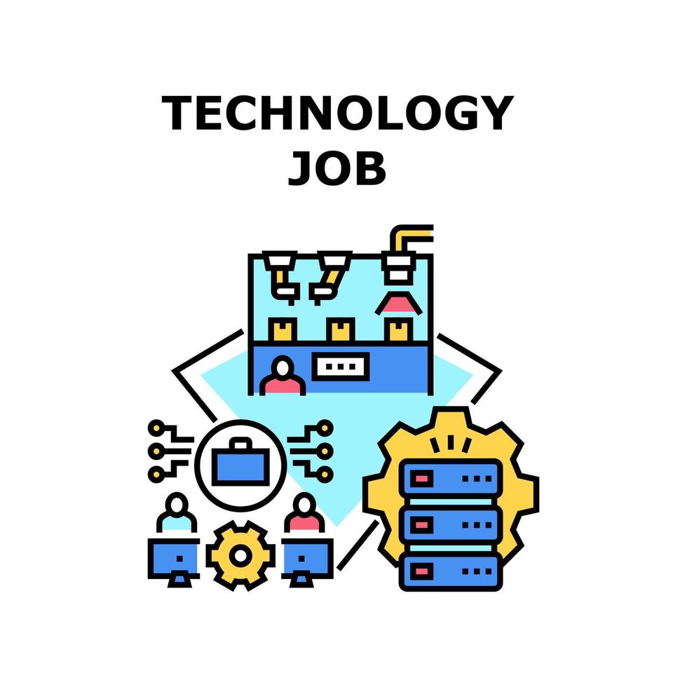 ilustración de vector de icono de trabajo de tecnología