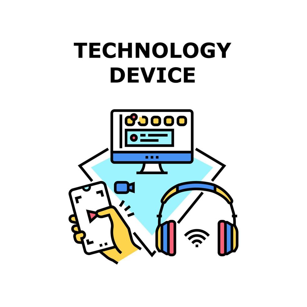 Ilustración de vector de icono de dispositivo de tecnología