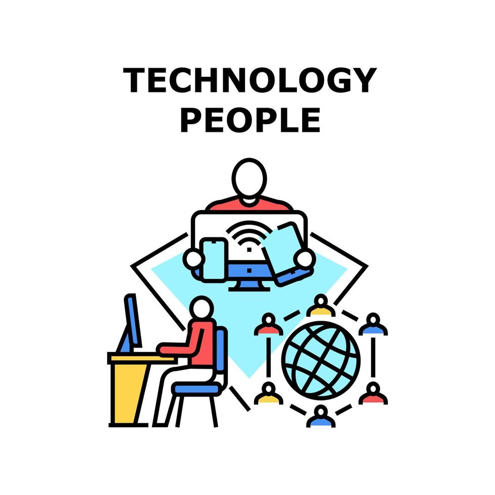 Technology people icon vector illustration