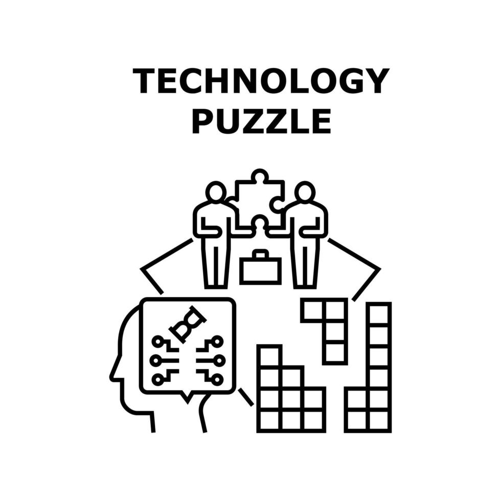Technology Puzzle Vector Concept Illustration