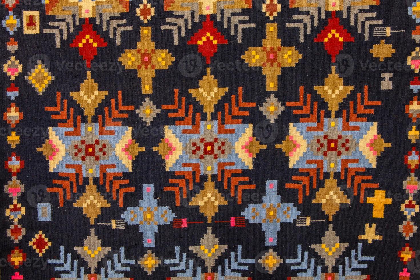 Romanian folk seamless pattern ornaments. Romanian traditional embroidery. Ethnic texture design. Traditional carpet design. Carpet ornaments. Rustic carpet design photo