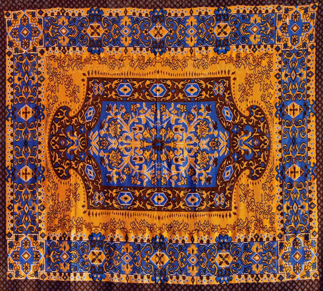 Romanian folk seamless pattern ornaments. Romanian traditional embroidery. Ethnic texture design. Traditional carpet design. Carpet ornaments. Rustic carpet design photo