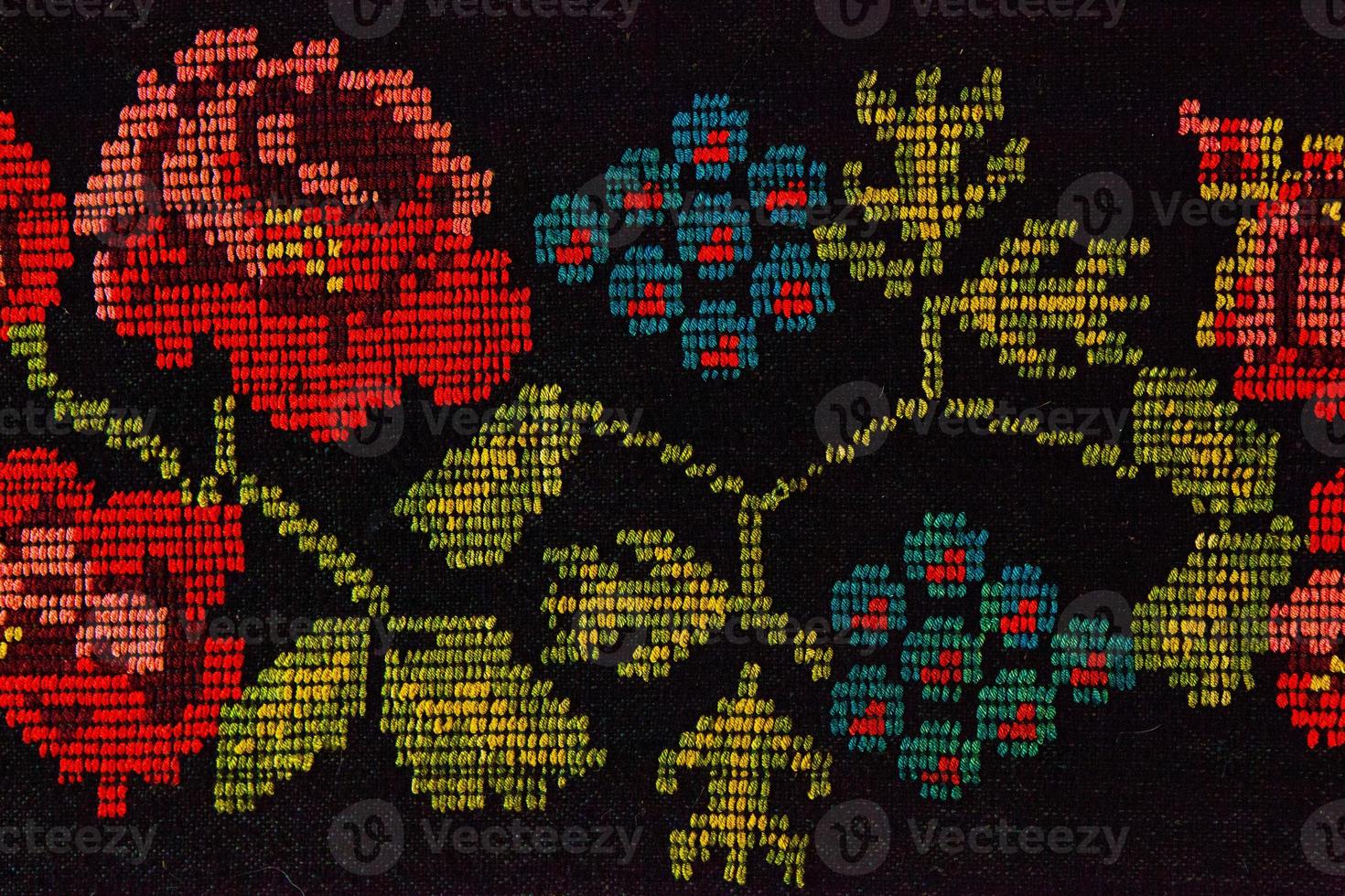 Romanian folk seamless pattern ornaments. Romanian traditional embroidery. Ethnic texture design. Traditional carpet design. Carpet ornaments. Rustic carpet design photo