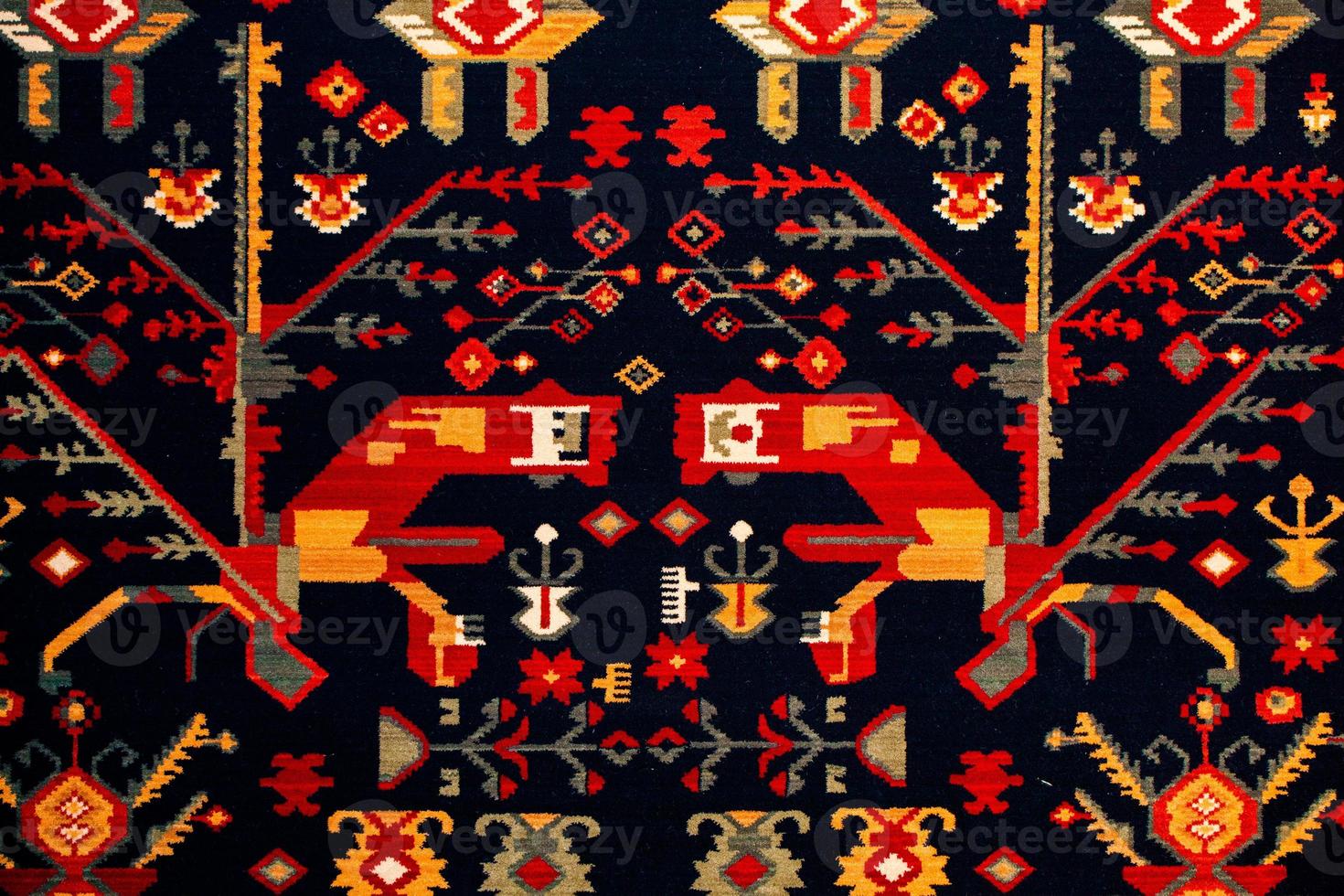 Romanian folk seamless pattern ornaments. Romanian traditional embroidery. Ethnic texture design. Traditional carpet design. Carpet ornaments. Rustic carpet design photo