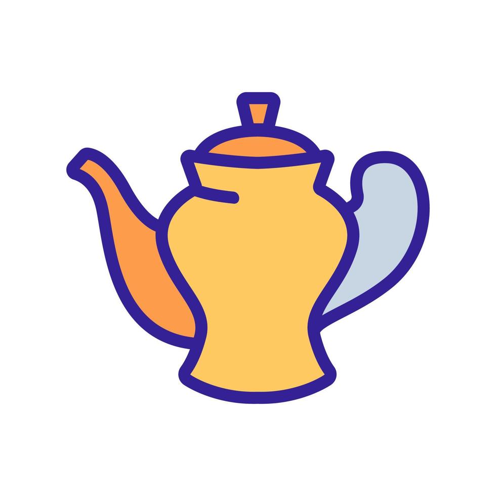 porcelain teapot icon vector outline illustration