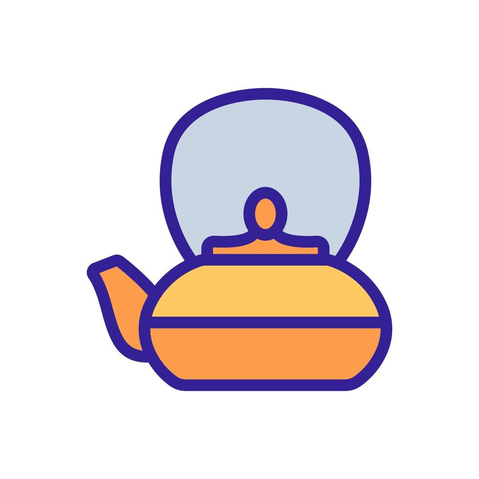small teapot with large spout icon vector outline illustration