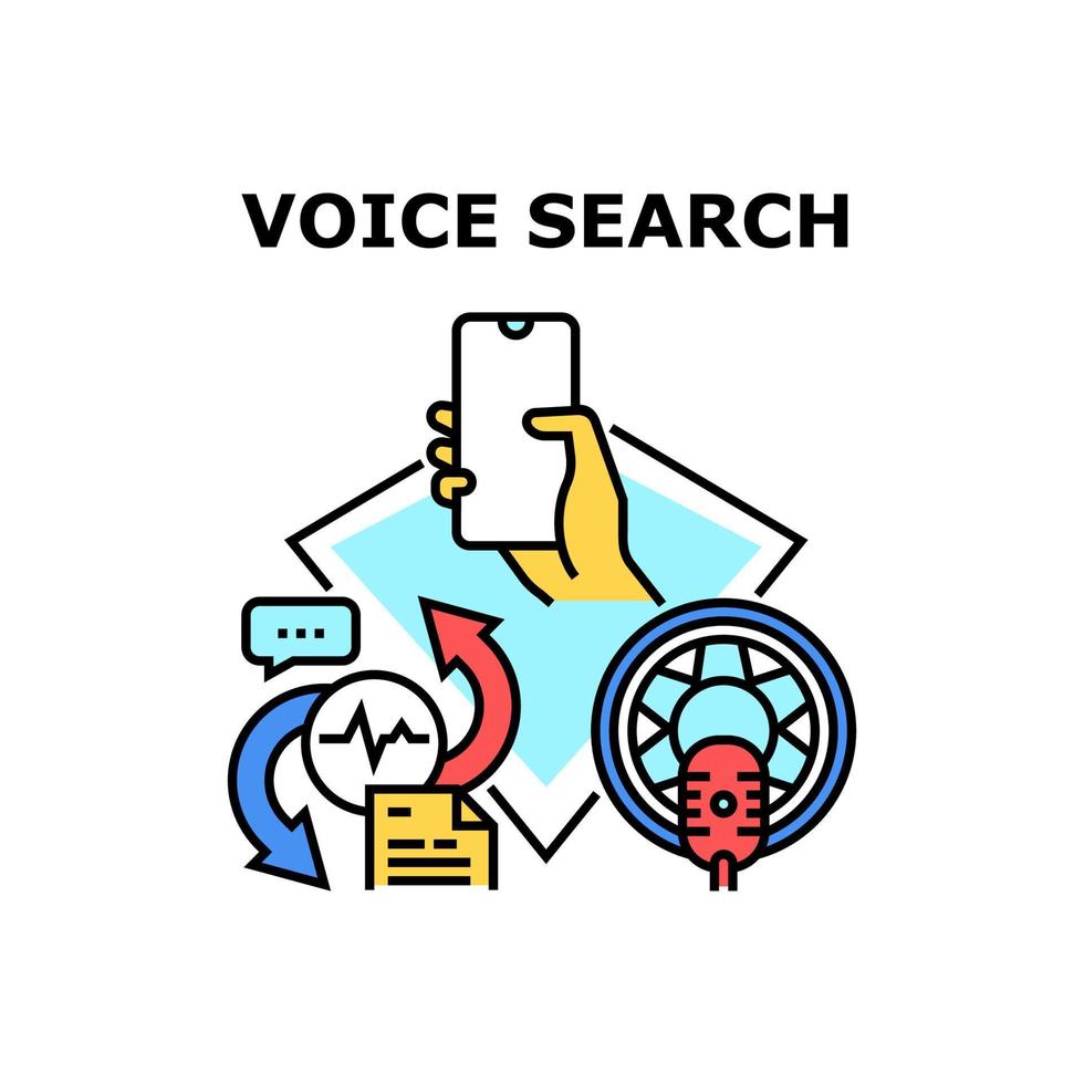 ilustración de color de concepto de vector de búsqueda de voz
