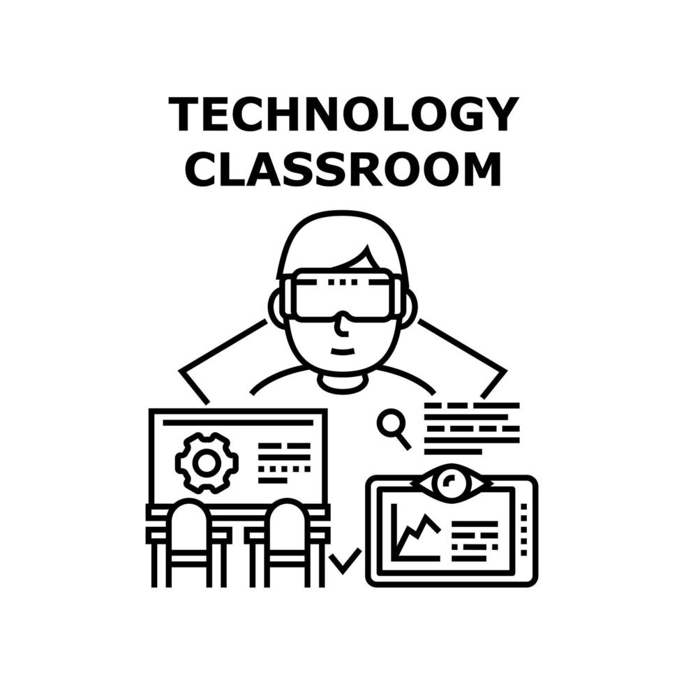 Technology Classroom Vector Concept Illustration