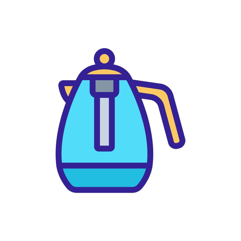 electric kettle with press icon vector outline illustration