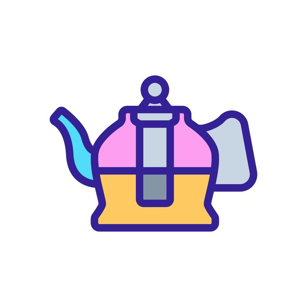 kitchen tea maker with press icon vector outline illustration