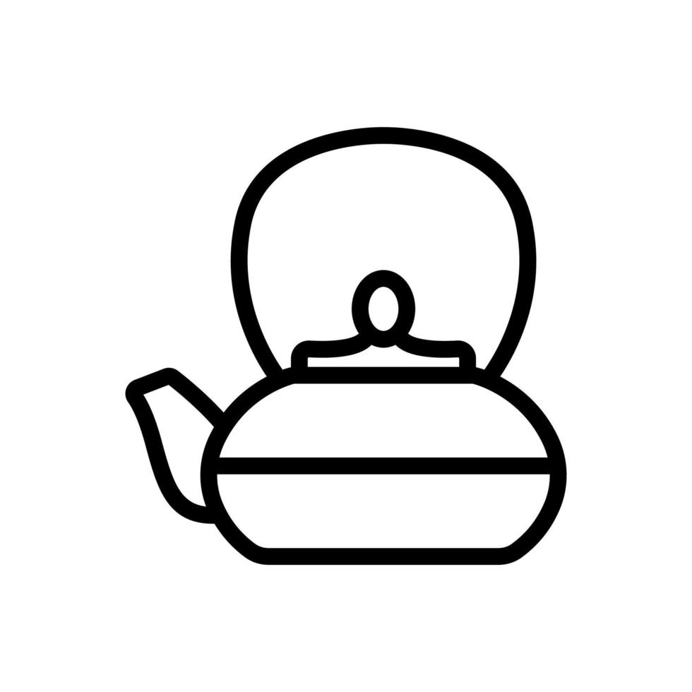 small teapot with large spout icon vector outline illustration