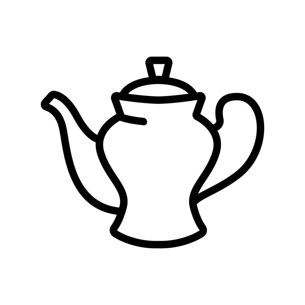 ilustración de contorno de vector de icono de tetera de porcelana