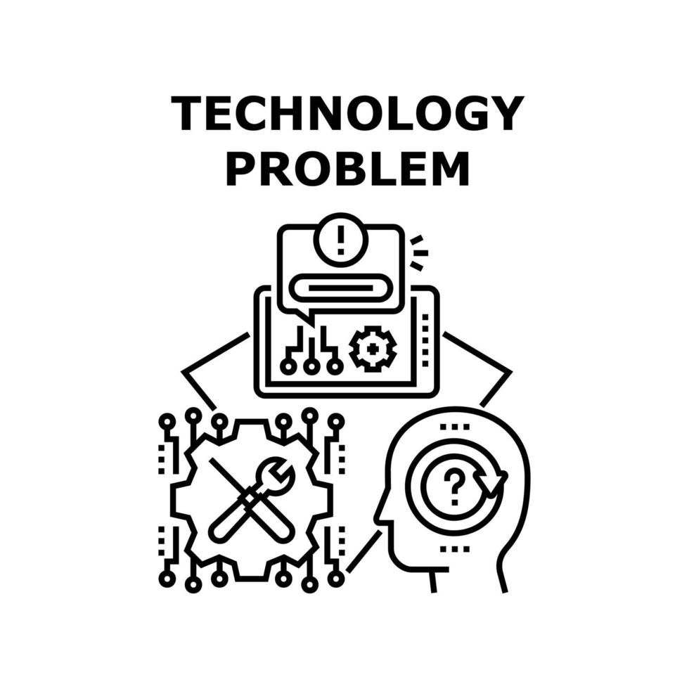 ilustración de vector de icono de problema de tecnología