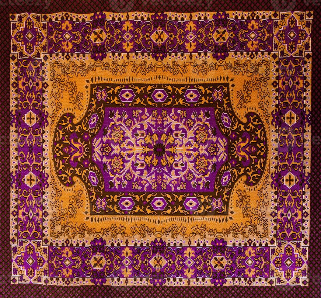 Romanian folk seamless pattern ornaments. Romanian traditional embroidery. Ethnic texture design. Traditional carpet design. Carpet ornaments. Rustic carpet design. photo