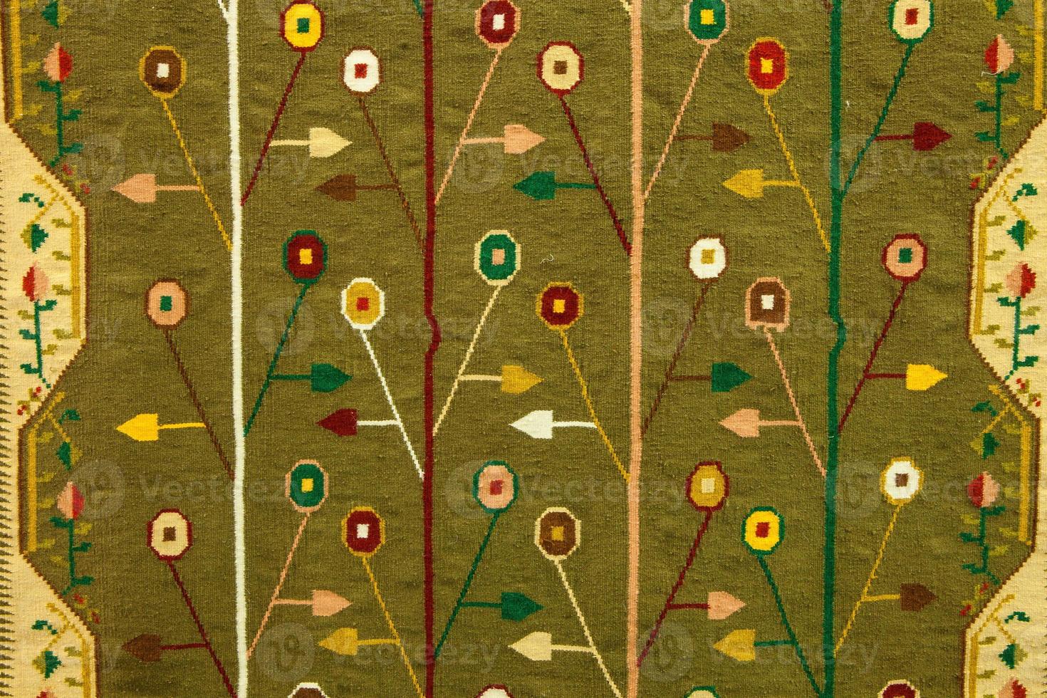 Romanian folk seamless pattern ornaments. Romanian traditional embroidery. Ethnic texture design. Traditional carpet design. Carpet ornaments. Rustic carpet design photo