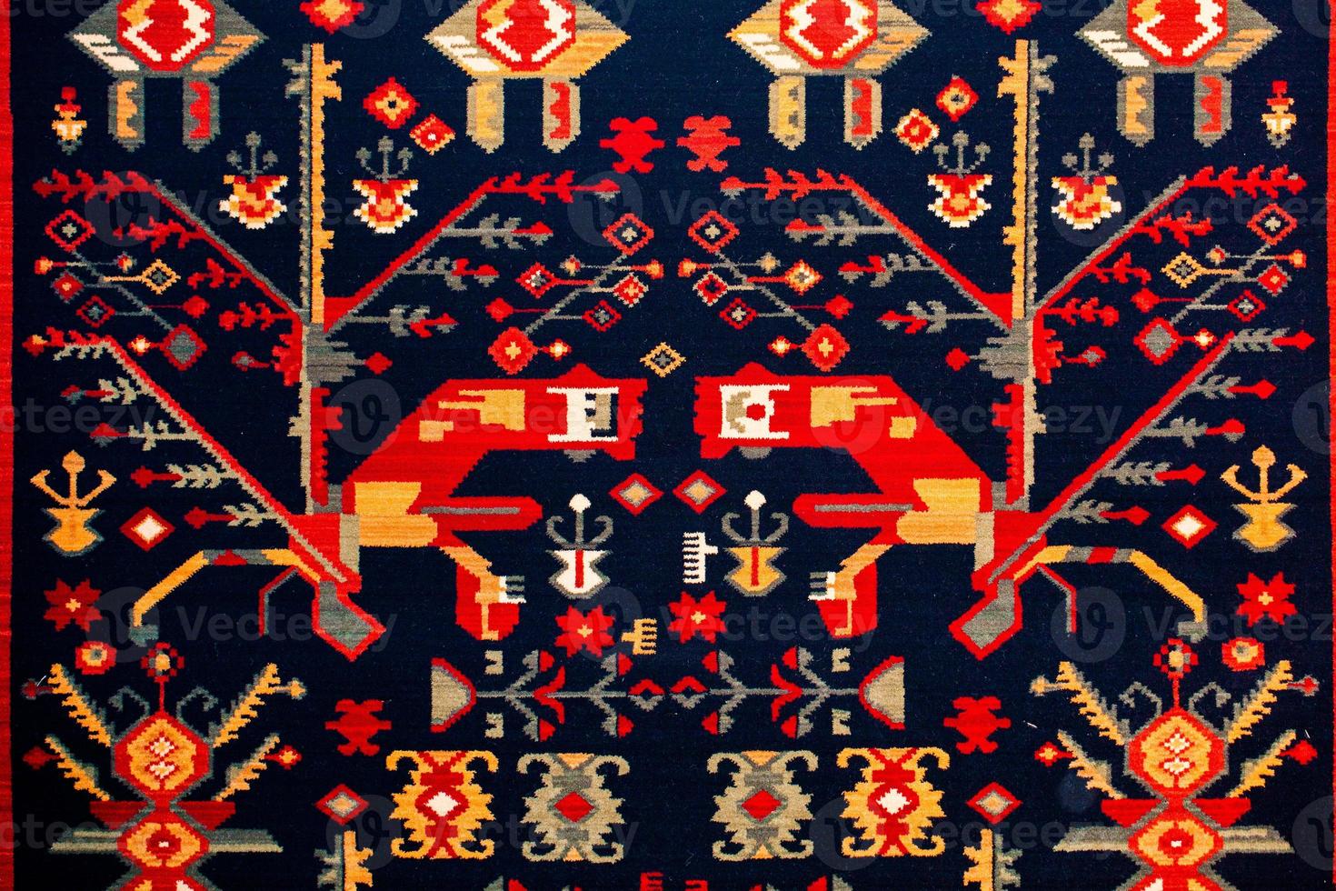Romanian folk seamless pattern ornaments. Romanian traditional embroidery. Ethnic texture design. Traditional carpet design. Carpet ornaments. Rustic carpet design photo