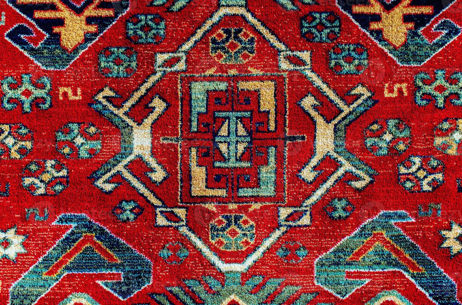 Romanian folk seamless pattern ornaments. Romanian traditional embroidery. Ethnic texture design. Traditional carpet design. Carpet ornaments. Rustic carpet design photo