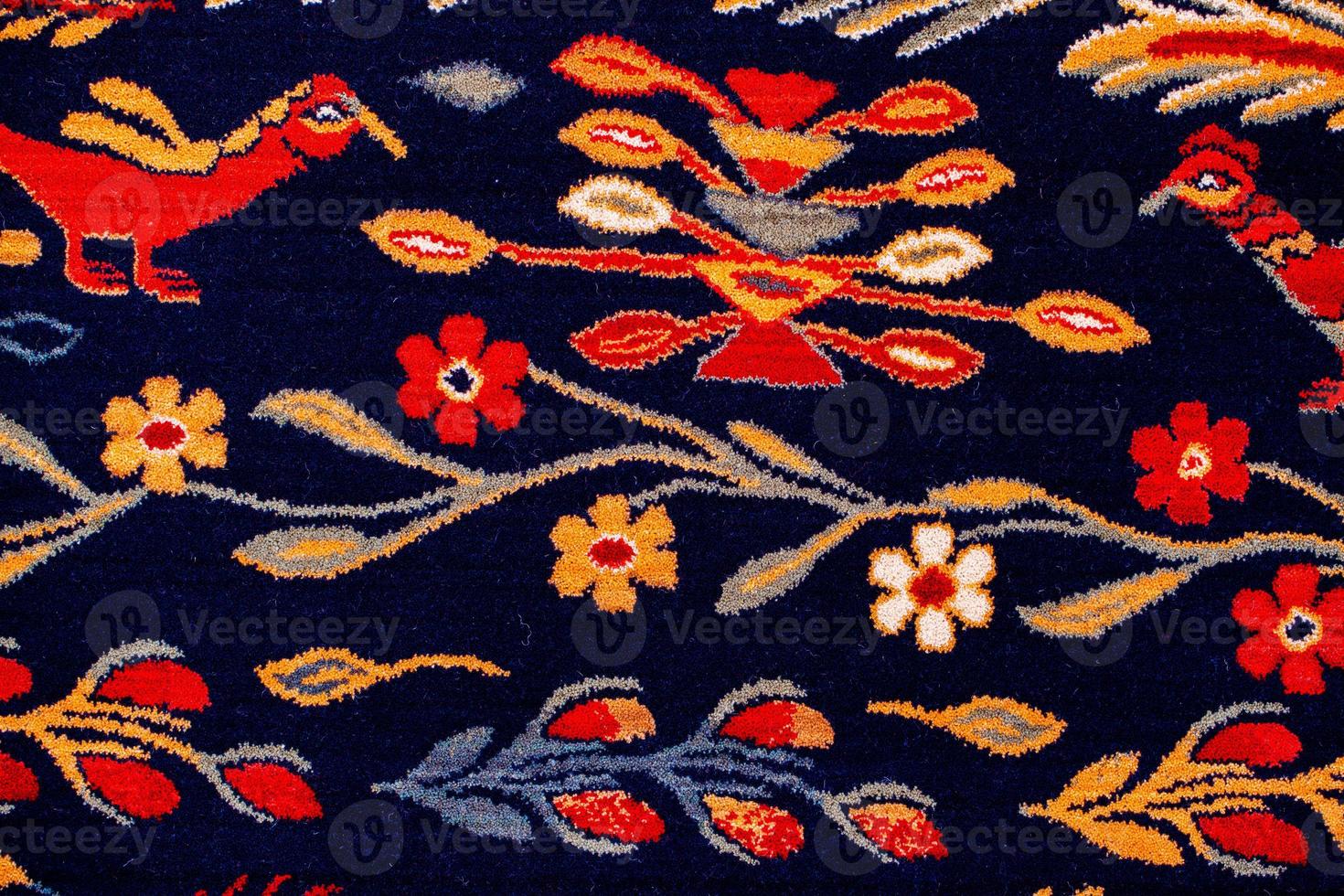 Romanian folk seamless pattern ornaments. Romanian traditional embroidery. Ethnic texture design. Traditional carpet design. Carpet ornaments. Rustic carpet design photo