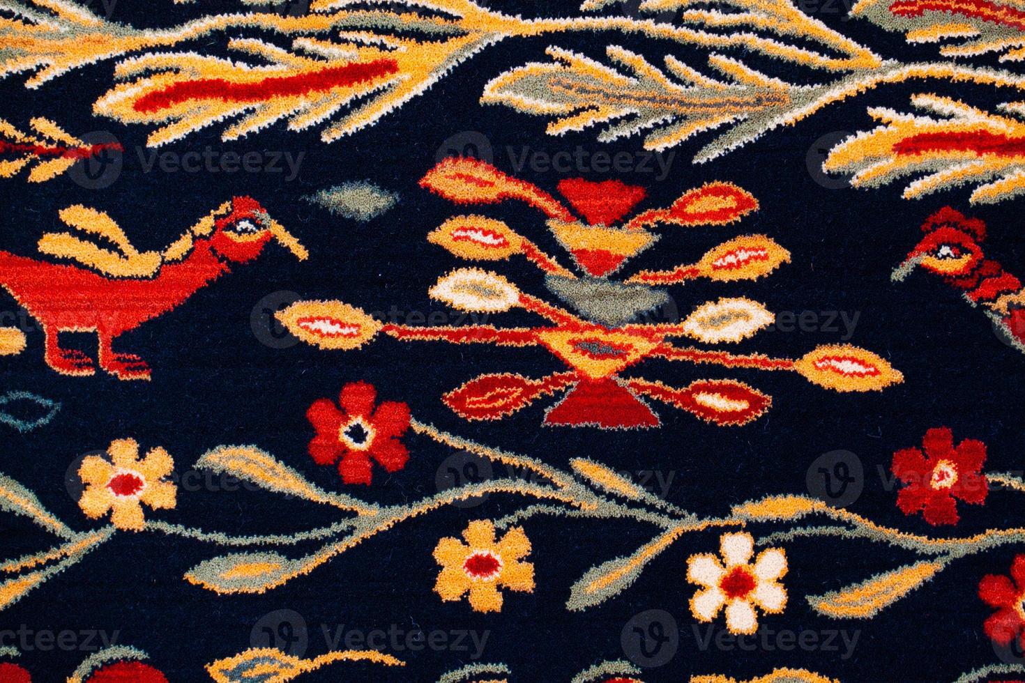 Romanian folk seamless pattern ornaments. Romanian traditional embroidery. Ethnic texture design. Traditional carpet design. Carpet ornaments. Rustic carpet design photo