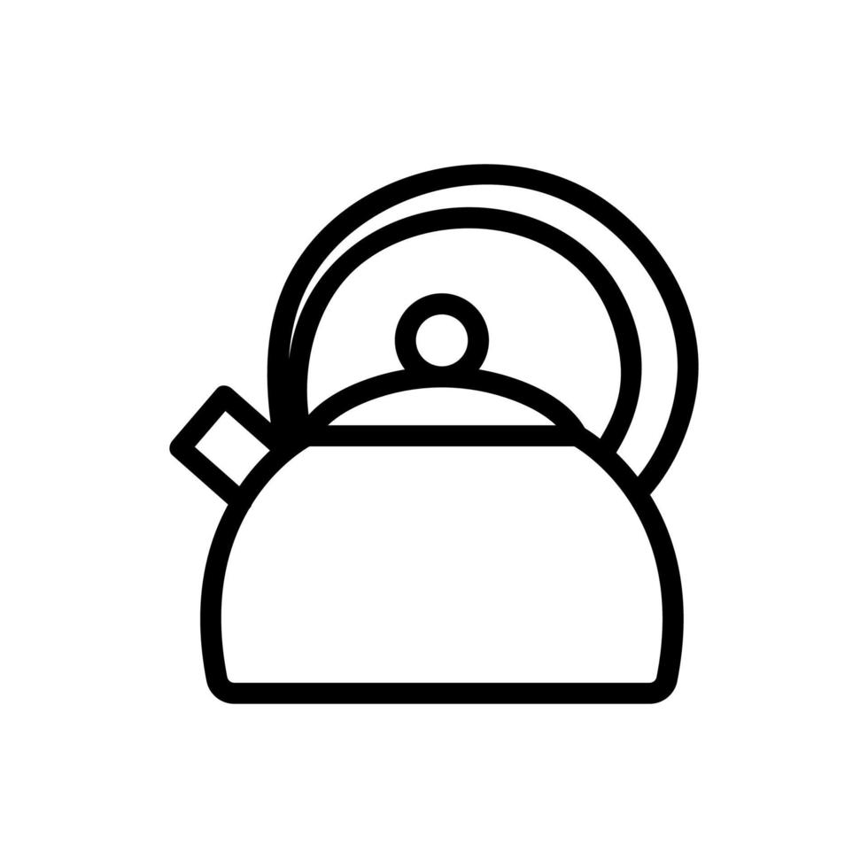 teapot with protective round handle icon vector outline illustration