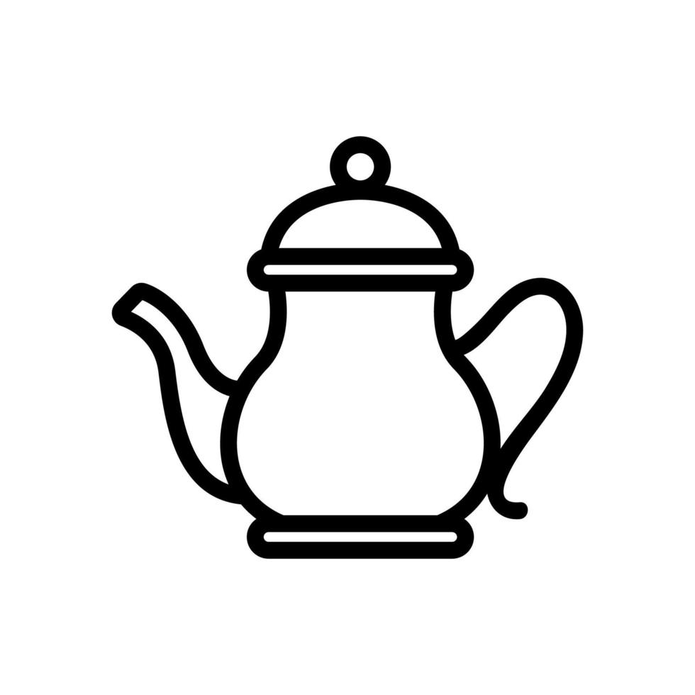porcelain teapot with lid icon vector outline illustration