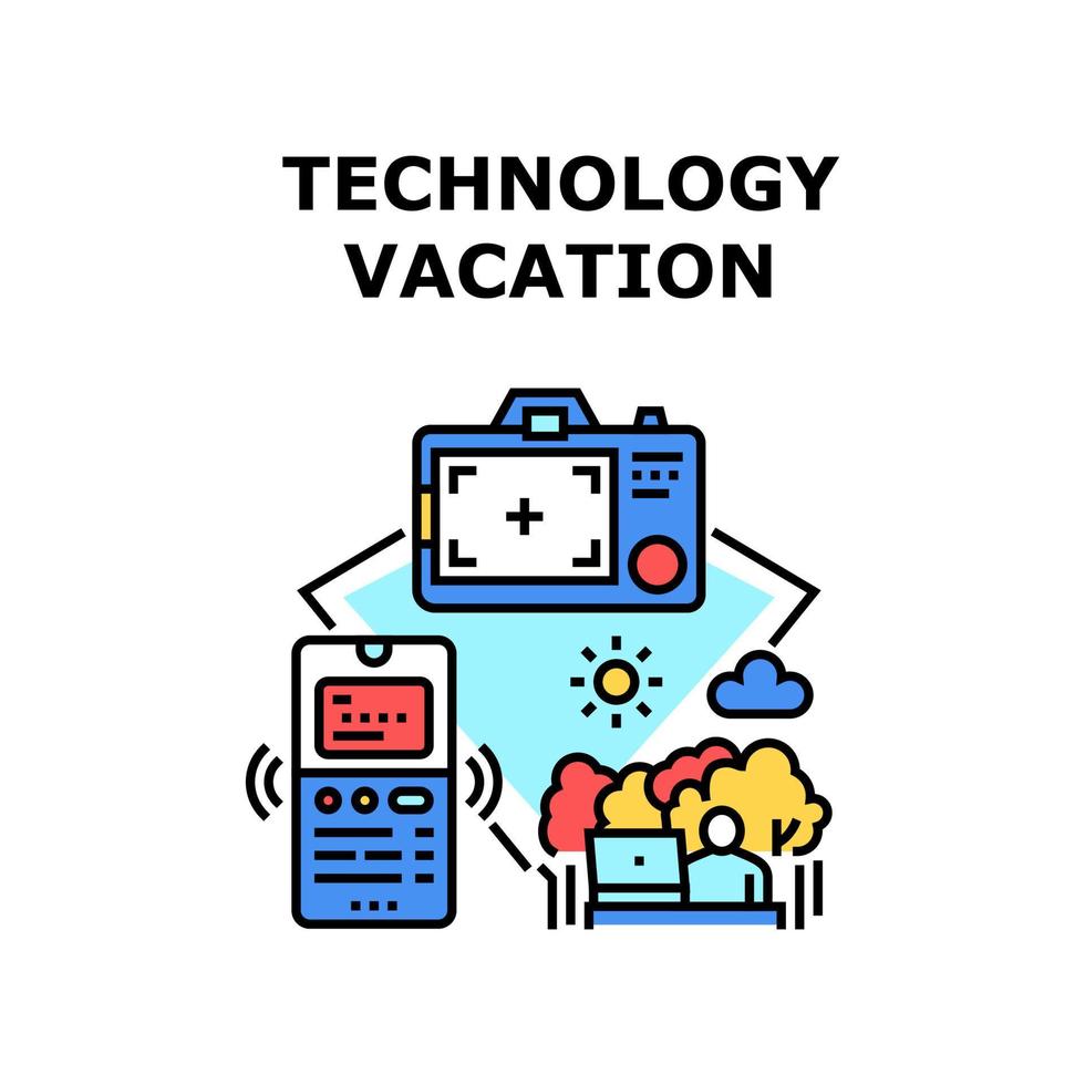 ilustración de vector de icono de vacaciones de tecnología