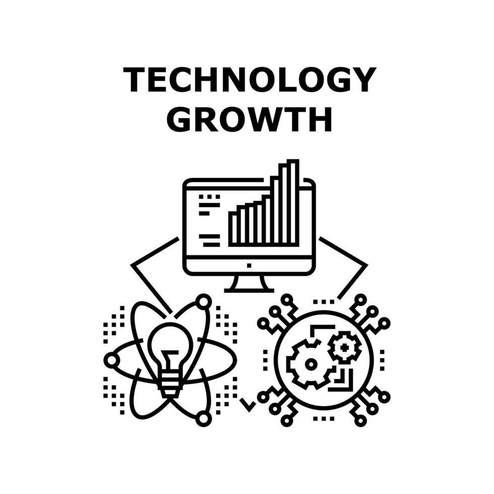 ilustración de vector de icono de crecimiento de tecnología