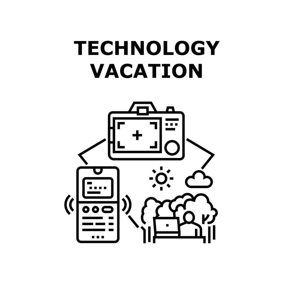 ilustración de vector de icono de vacaciones de tecnología