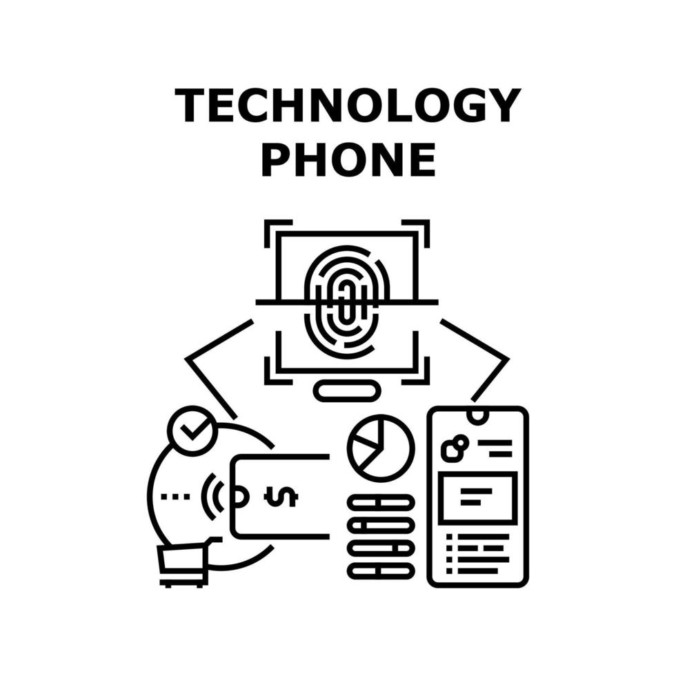 ilustración de vector de icono de teléfono de tecnología