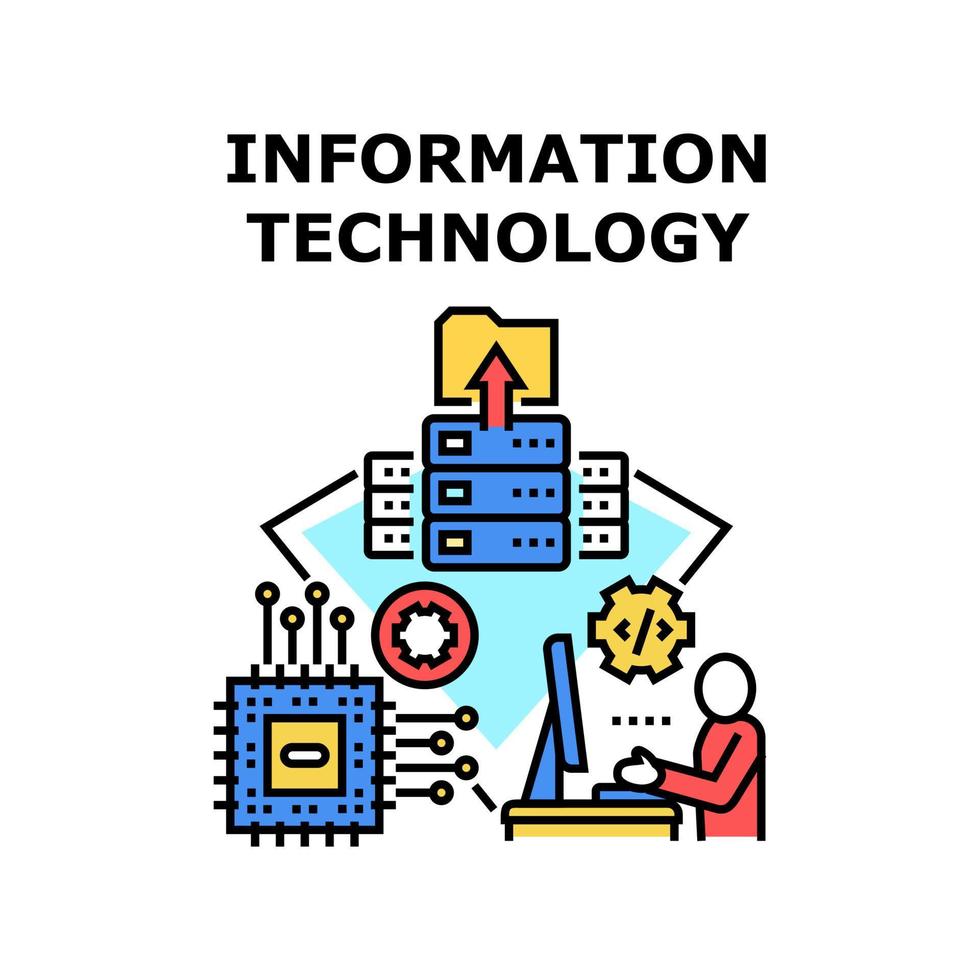 ilustración de vector de icono de tecnología de información