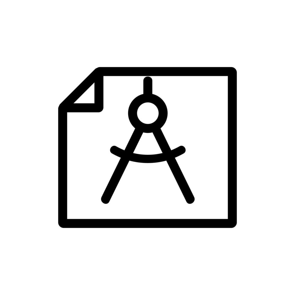 vector de icono de documento técnico. ilustración de símbolo de contorno aislado