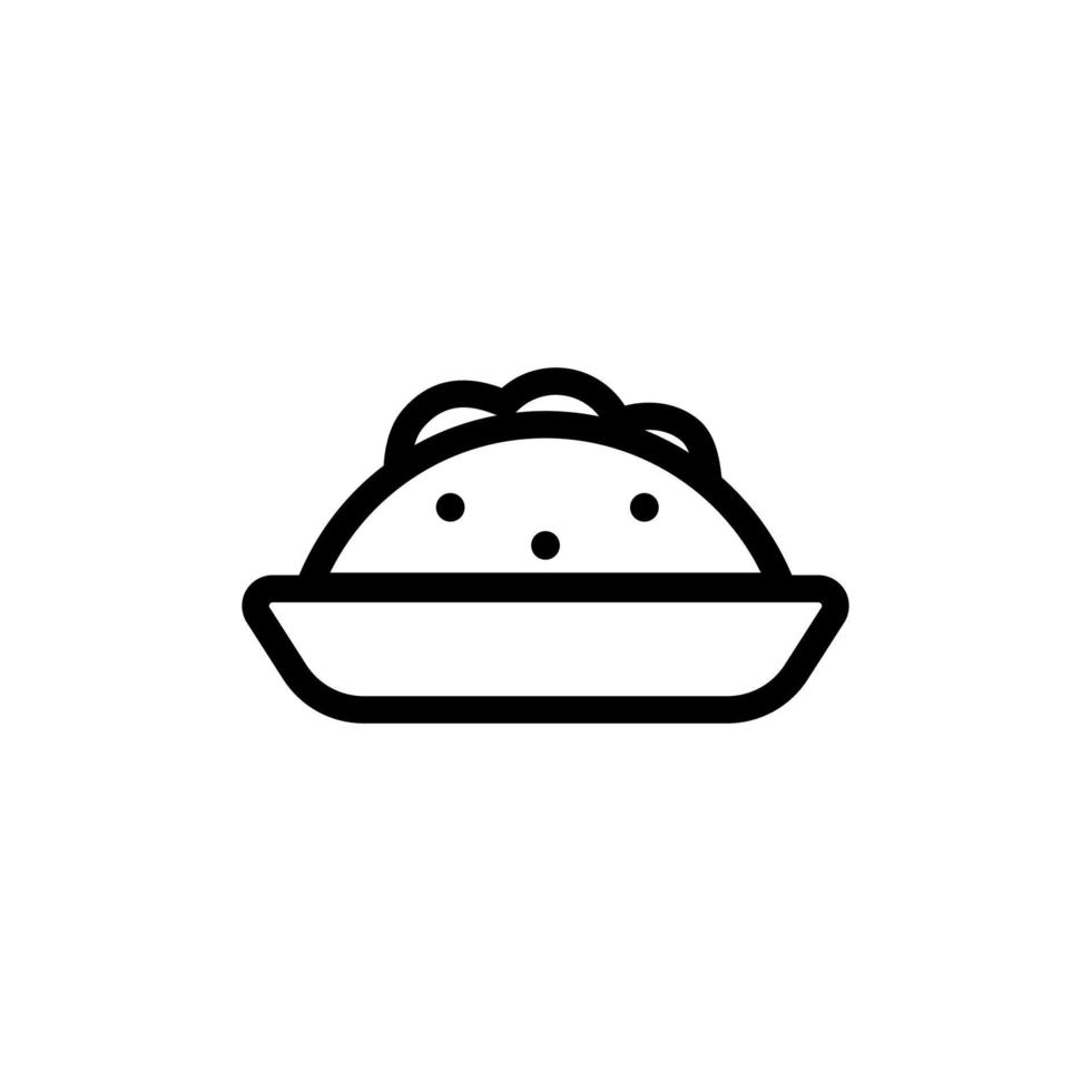 vector de icono de taco. ilustración de símbolo de contorno aislado