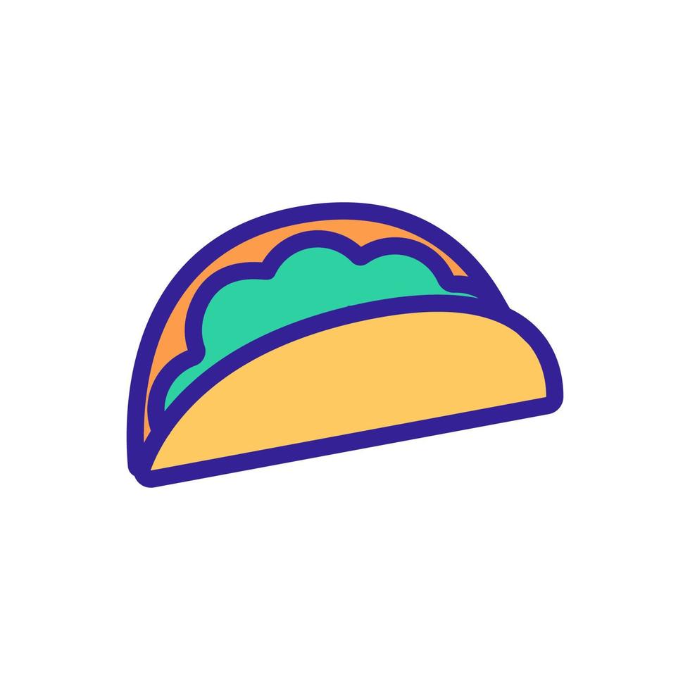 Taco icon vector. Isolated contour symbol illustration vector