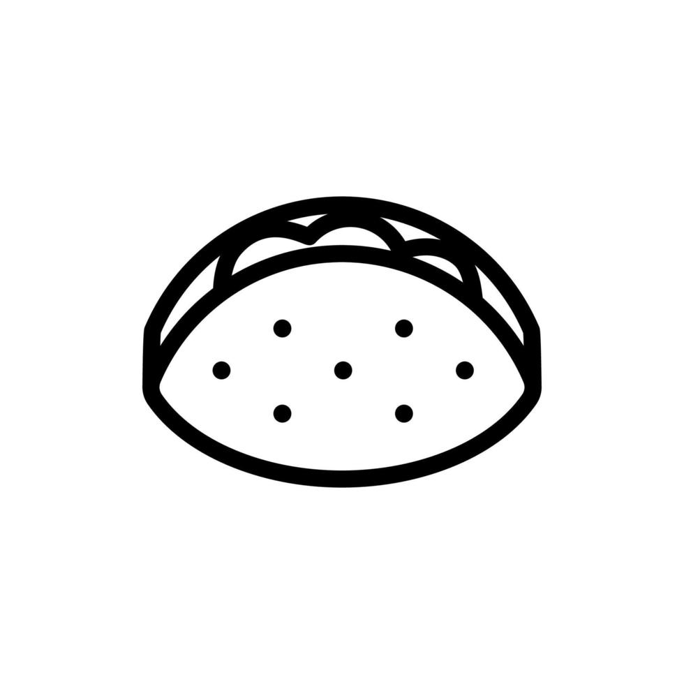 Taco icon vector. Isolated contour symbol illustration vector